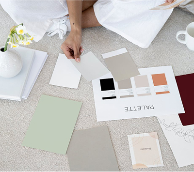 designer choosing color scheme