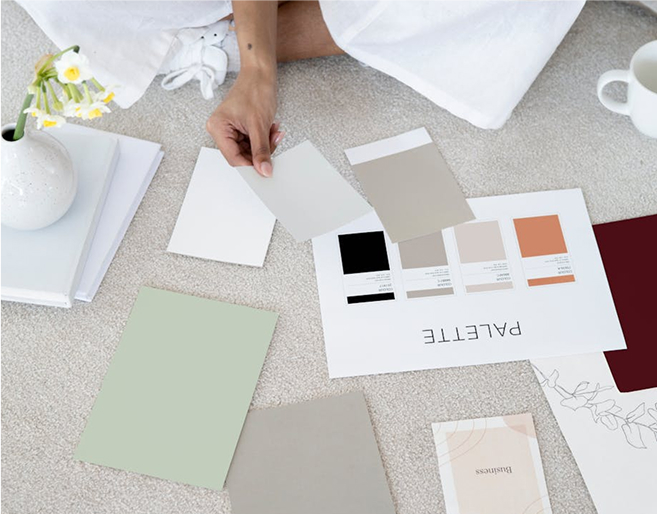 designer choosing color scheme